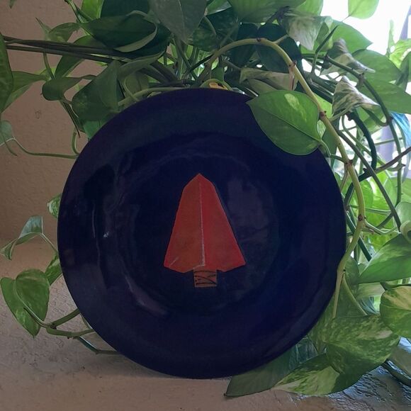 Bovano Of Cheshire CT. Mid Century Enameled Copper, Arrow Head Plate - Picture 6 of 13